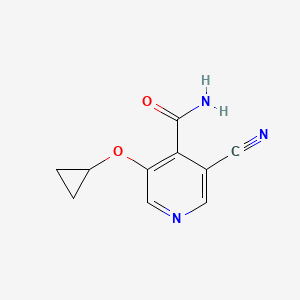 molecular formula C10H9N3O2 B14811925 3-Cyano-5-cyclopropoxyisonicotinamide 