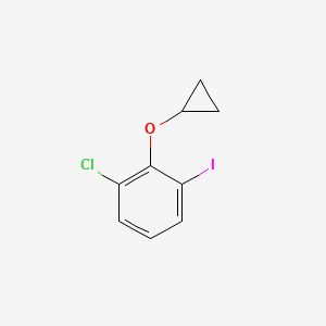 molecular formula C9H8ClIO B14811954 1-Chloro-2-cyclopropoxy-3-iodobenzene 