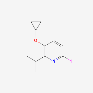 molecular formula C11H14INO B14811976 3-Cyclopropoxy-6-iodo-2-isopropylpyridine 