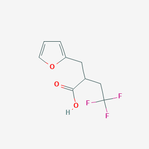 molecular formula C9H9F3O3 B1481200 4,4,4-Trifluoro-2-(furan-2-ylmethyl)butanoic acid CAS No. 2098112-78-6