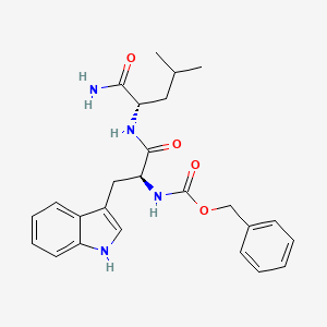 Benzyl ((S)-1-(((S)-1-amino-4-methyl-1-oxopentan-2-yl)amino)-3-(1H-indol-3-yl)-1-oxopropan-2-yl)carbamate