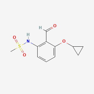 molecular formula C11H13NO4S B14812045 N-(3-Cyclopropoxy-2-formylphenyl)methanesulfonamide 