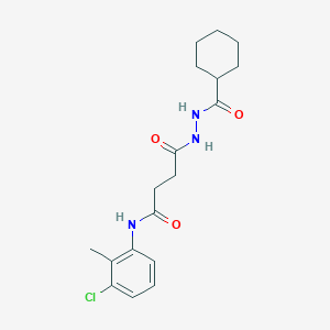 molecular formula C18H24ClN3O3 B14812052 N-(3-chloro-2-methylphenyl)-4-[2-(cyclohexylcarbonyl)hydrazinyl]-4-oxobutanamide 