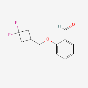 molecular formula C12H12F2O2 B1481206 2-((3,3-ジフルオロシクロブチル)メトキシ)ベンズアルデヒド CAS No. 1851047-15-8