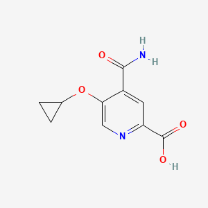 molecular formula C10H10N2O4 B14812073 4-Carbamoyl-5-cyclopropoxypicolinic acid 