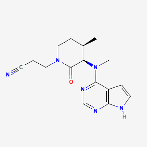 3-((3R,4R)-4-Methyl-3-(methyl(7H-pyrrolo[2,3-d]pyrimidin-4-yl)amino)-2-oxopiperidin-1-yl)propanenitrile