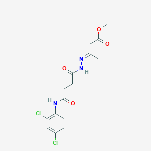 molecular formula C16H19Cl2N3O4 B14812093 ethyl (3E)-3-(2-{4-[(2,4-dichlorophenyl)amino]-4-oxobutanoyl}hydrazinylidene)butanoate 