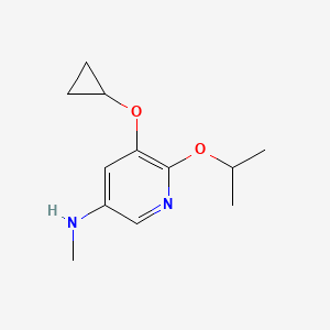 molecular formula C12H18N2O2 B14812095 5-Cyclopropoxy-6-isopropoxy-N-methylpyridin-3-amine 