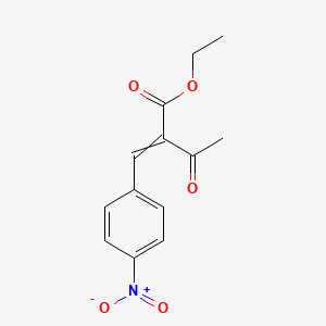 molecular formula C13H13NO5 B14812110 Butanoic acid, 2-[(4-nitrophenyl)methylene]-3-oxo-, ethyl ester CAS No. 15802-69-4