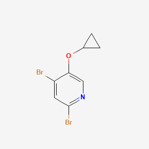 molecular formula C8H7Br2NO B14812121 2,4-Dibromo-5-cyclopropoxypyridine 