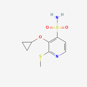 molecular formula C9H12N2O3S2 B14812124 3-Cyclopropoxy-2-(methylthio)pyridine-4-sulfonamide 