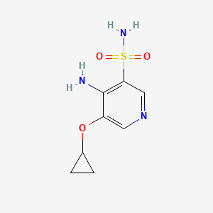 molecular formula C8H11N3O3S B14812130 4-Amino-5-cyclopropoxypyridine-3-sulfonamide 