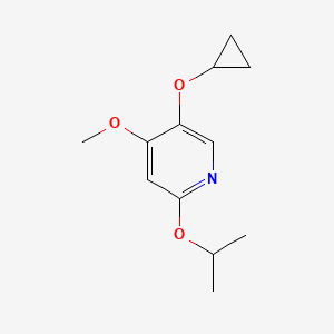 molecular formula C12H17NO3 B14812157 5-Cyclopropoxy-2-isopropoxy-4-methoxypyridine 