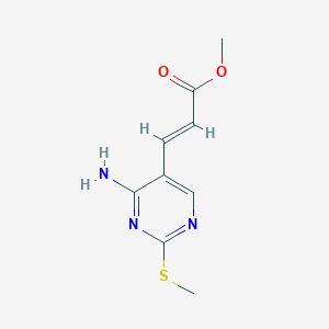 molecular formula C9H11N3O2S B14812202 Methyl 3-(4-amino-2-(methylthio)pyrimidin-5-yl)acrylate 