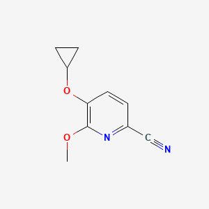 molecular formula C10H10N2O2 B14812204 5-Cyclopropoxy-6-methoxypicolinonitrile 