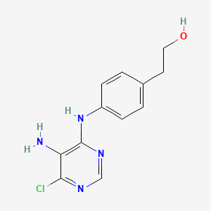 molecular formula C12H13ClN4O B14812301 2-(4-((5-Amino-6-chloropyrimidin-4-yl)amino)phenyl)ethanol CAS No. 16208-01-8