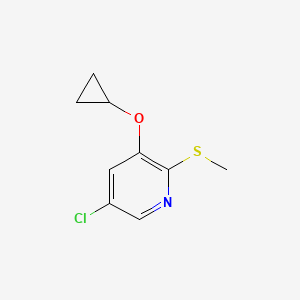 molecular formula C9H10ClNOS B14812303 5-Chloro-3-cyclopropoxy-2-(methylthio)pyridine 