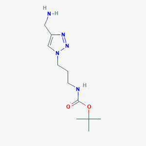 molecular formula C11H21N5O2 B1481232 tert-butyl (3-(4-(aminomethyl)-1H-1,2,3-triazol-1-yl)propyl)carbamate CAS No. 2098071-10-2