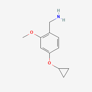 molecular formula C11H15NO2 B14812320 (4-Cyclopropoxy-2-methoxyphenyl)methanamine 