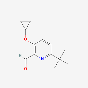 molecular formula C13H17NO2 B14812322 6-Tert-butyl-3-cyclopropoxypicolinaldehyde 