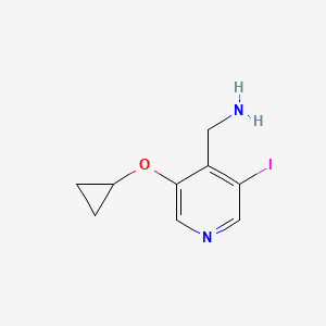 molecular formula C9H11IN2O B14812339 (3-Cyclopropoxy-5-iodopyridin-4-YL)methanamine 