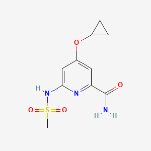 molecular formula C10H13N3O4S B14812379 4-Cyclopropoxy-6-(methylsulfonamido)picolinamide 