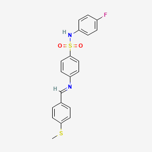 N-(4-fluorophenyl)-4-({(E)-[4-(methylsulfanyl)phenyl]methylidene}amino)benzenesulfonamide