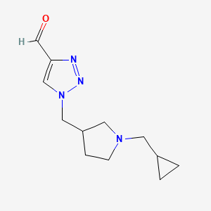 1-((1-(cyclopropylmethyl)pyrrolidin-3-yl)methyl)-1H-1,2,3-triazole-4-carbaldehyde