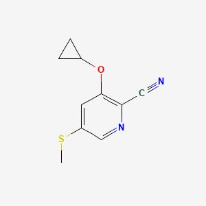 molecular formula C10H10N2OS B14812442 3-Cyclopropoxy-5-(methylthio)picolinonitrile 