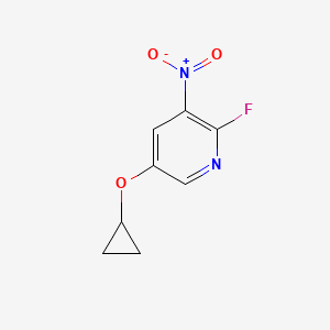 molecular formula C8H7FN2O3 B14812446 5-Cyclopropoxy-2-fluoro-3-nitropyridine 