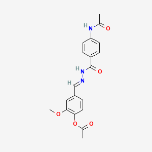 4-[(E)-(2-{[4-(acetylamino)phenyl]carbonyl}hydrazinylidene)methyl]-2-methoxyphenyl acetate