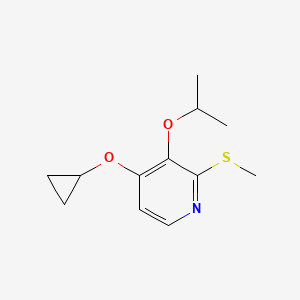 molecular formula C12H17NO2S B14812471 4-Cyclopropoxy-3-isopropoxy-2-(methylthio)pyridine 