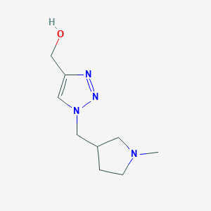 molecular formula C9H16N4O B1481248 (1-((1-methylpyrrolidin-3-yl)methyl)-1H-1,2,3-triazol-4-yl)methanol CAS No. 2024338-04-1