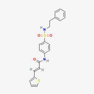 (2E)-N-{4-[(2-phenylethyl)sulfamoyl]phenyl}-3-(thiophen-2-yl)prop-2-enamide