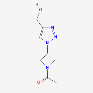 molecular formula C8H12N4O2 B1481250 1-(3-(4-(hydroxymethyl)-1H-1,2,3-triazol-1-yl)azetidin-1-yl)ethan-1-one CAS No. 2092049-30-2