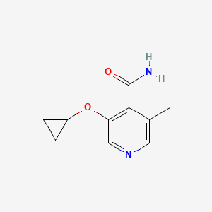 molecular formula C10H12N2O2 B14812502 3-Cyclopropoxy-5-methylisonicotinamide 