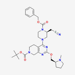 tert-butyl 4-[(3S)-3-(cyanomethyl)-4-phenylmethoxycarbonylpiperazin-1-yl]-2-[[(2S)-1-methylpyrrolidin-2-yl]methoxy]-6,8-dihydro-5H-pyrido[3,4-d]pyrimidine-7-carboxylate