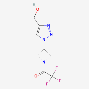 molecular formula C8H9F3N4O2 B1481252 2,2,2-trifluoro-1-(3-(4-(hydroxymethyl)-1H-1,2,3-triazol-1-yl)azetidin-1-yl)ethan-1-one CAS No. 2091618-51-6