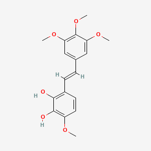 molecular formula C18H20O6 B14812565 3-methoxy-6-[(E)-2-(3,4,5-trimethoxyphenyl)ethenyl]benzene-1,2-diol 