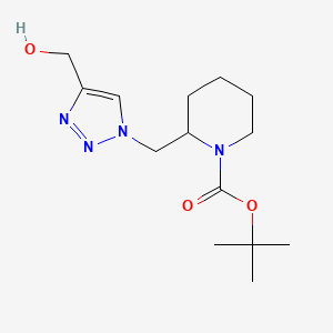 molecular formula C14H24N4O3 B1481257 tert-butyl 2-((4-(hydroxymethyl)-1H-1,2,3-triazol-1-yl)methyl)piperidine-1-carboxylate CAS No. 2098074-92-9