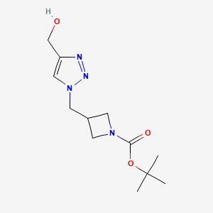 molecular formula C12H20N4O3 B1481258 tert-butyl 3-((4-(hydroxymethyl)-1H-1,2,3-triazol-1-yl)methyl)azetidine-1-carboxylate CAS No. 2098109-34-1
