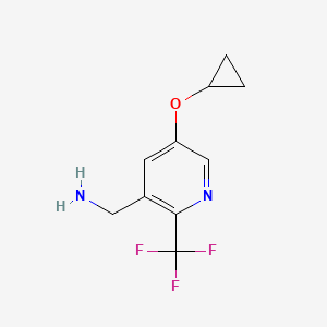 molecular formula C10H11F3N2O B14812592 (5-Cyclopropoxy-2-(trifluoromethyl)pyridin-3-YL)methanamine 