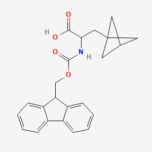 molecular formula C23H23NO4 B14812594 2-((((9H-Fluoren-9-yl)methoxy)carbonyl)amino)-3-(bicyclo[1.1.1]pentan-1-yl)propanoic acid 