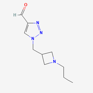 molecular formula C10H16N4O B1481260 1-((1-propylazetidin-3-yl)methyl)-1H-1,2,3-triazole-4-carbaldehyde CAS No. 2098075-05-7