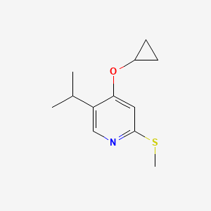 molecular formula C12H17NOS B14812600 4-Cyclopropoxy-5-isopropyl-2-(methylthio)pyridine 