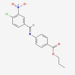 molecular formula C17H15ClN2O4 B14812614 propyl 4-{[(E)-(4-chloro-3-nitrophenyl)methylidene]amino}benzoate 