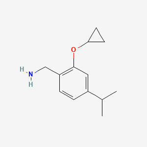 molecular formula C13H19NO B14812654 (2-Cyclopropoxy-4-isopropylphenyl)methanamine 