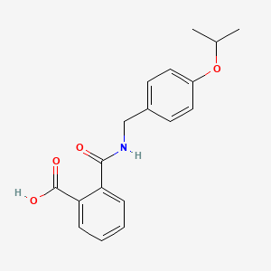 molecular formula C18H19NO4 B14812699 2-{[4-(Propan-2-yloxy)benzyl]carbamoyl}benzoic acid 