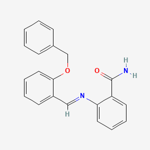 molecular formula C21H18N2O2 B14812700 2-({(E)-[2-(benzyloxy)phenyl]methylidene}amino)benzamide 