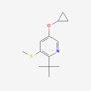 molecular formula C13H19NOS B14812733 2-Tert-butyl-5-cyclopropoxy-3-(methylthio)pyridine 